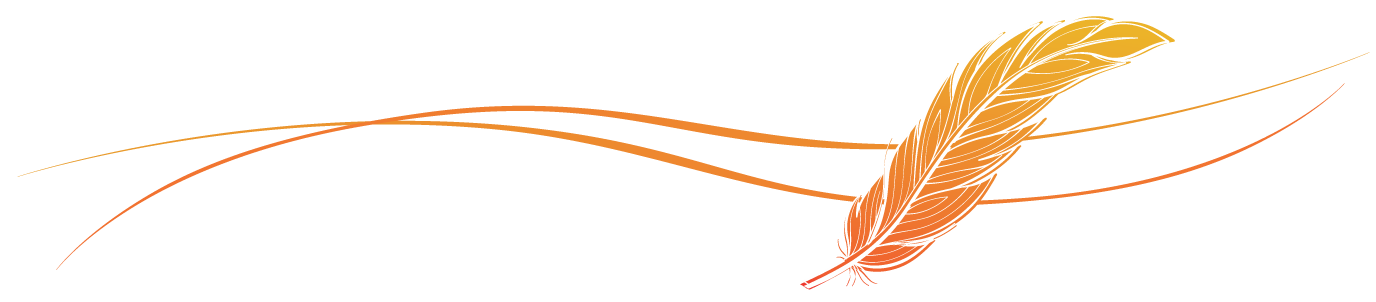 Orange feather graphic to reflect Indigenous symbolism