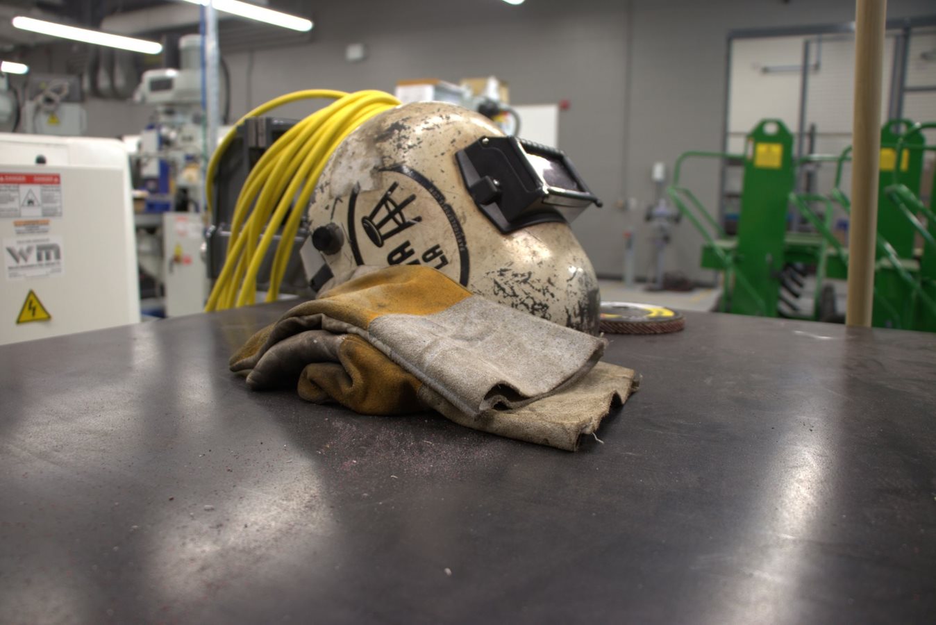 Welding mask and gloves for the Welding program.